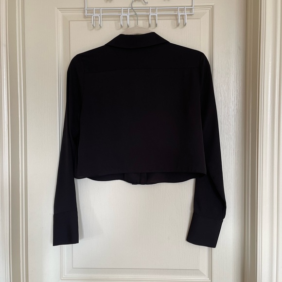 Talula cropped satin button up - Picture 2 of 3